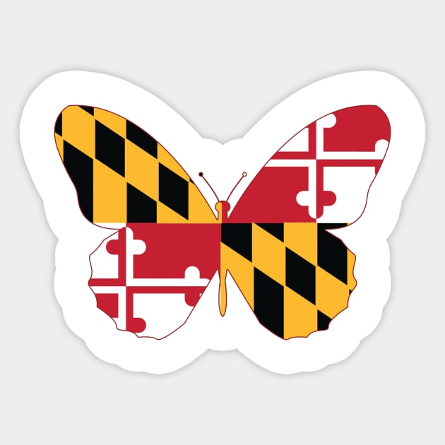 Maryland Butterfly Sticker by Wickedcartoons